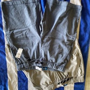 Lot of 2 pairs Old Navy boys shorts, tech fabric, XL, blue and grey.
